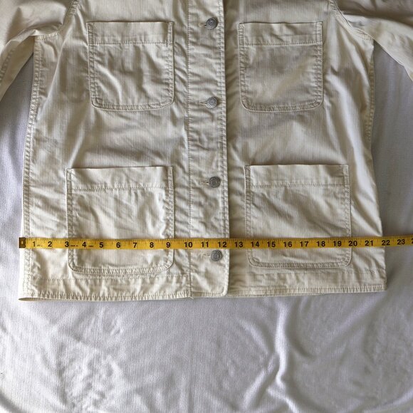 Women's Relaxed Fit Chore Jacket - Size S - Ivory Colour - Light Cotton Jacket - Picture 10 of 13